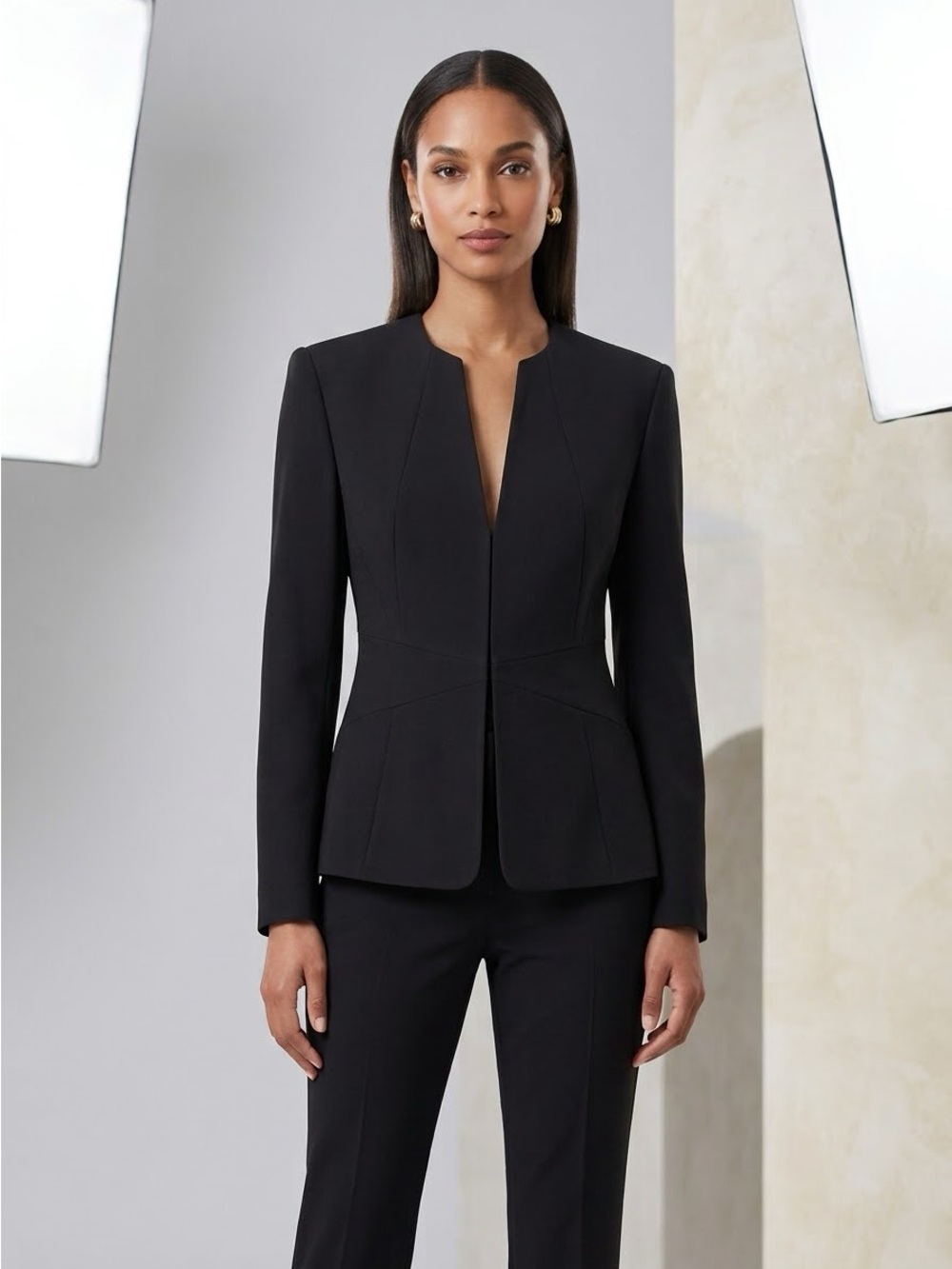 STRESA Black Blazer w/ Bling Closure Sz 12 Excellent